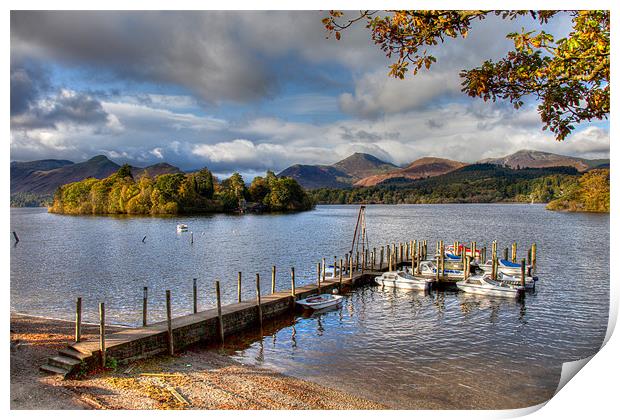 Autumn's Embrace Over Derwent Water Print by David Tyrer