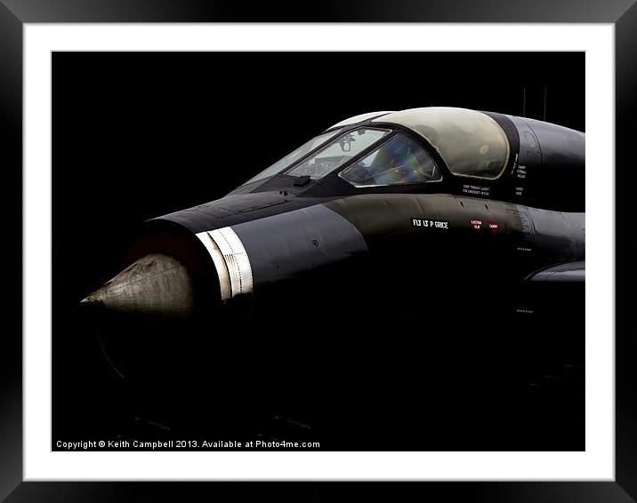 Lightning Fighter Jet - colour Framed Mounted Print by Keith Campbell