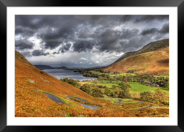Overlooking Ullswater Framed Mounted Print by David Tyrer