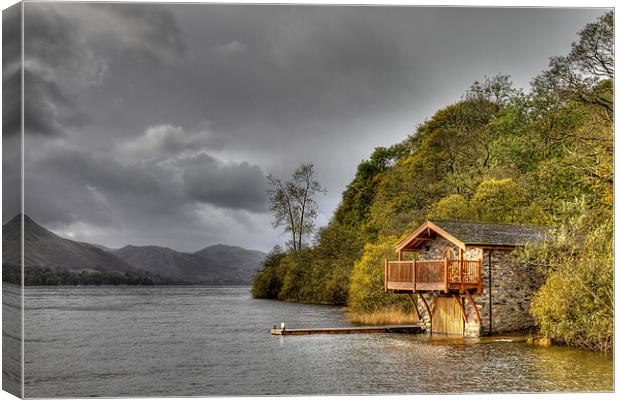 Ullswater Boathouse Canvas Print by David Tyrer