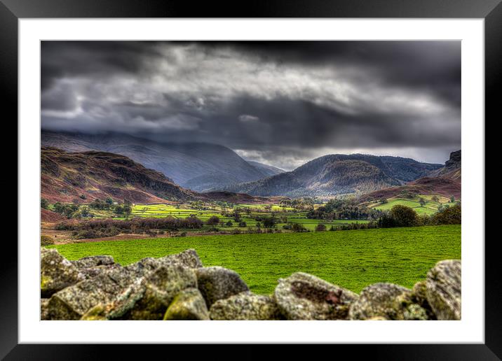 View from Castlerigg Framed Mounted Print by David Tyrer