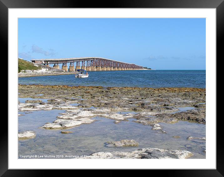 Boating by the bridge Framed Mounted Print by Lee Mullins