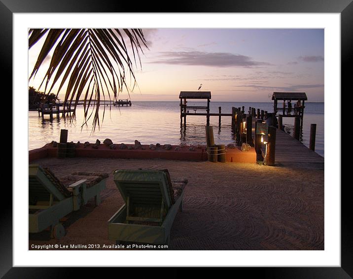 Key Largo Sunset Framed Mounted Print by Lee Mullins