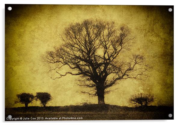 Darkened Tree Acrylic by Julie Coe