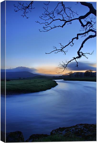 The River Ure, After Sundown Canvas Print by Sandi-Cockayne ADPS