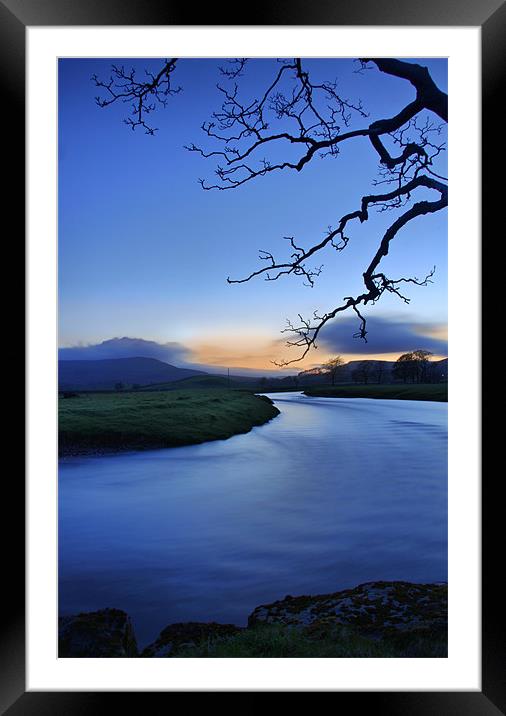 The River Ure, After Sundown Framed Mounted Print by Sandi-Cockayne ADPS