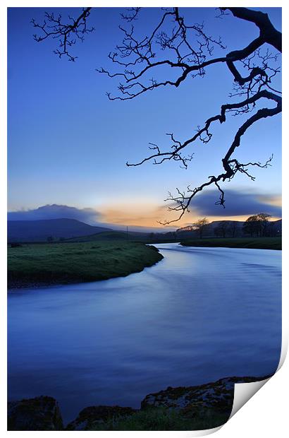 The River Ure, After Sundown Print by Sandi-Cockayne ADPS