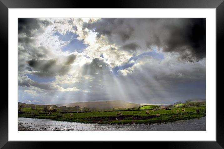 Heavenly Rays In The Dales Framed Mounted Print by Sandi-Cockayne ADPS