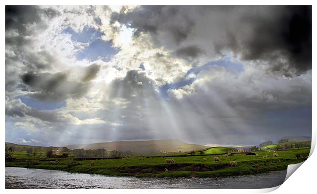 Heavenly Rays In The Dales Print by Sandi-Cockayne ADPS