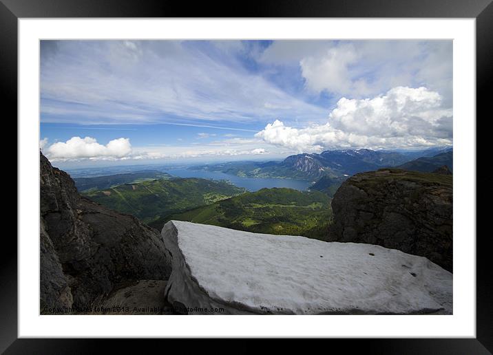 Top of the Mountain Framed Mounted Print by les tobin