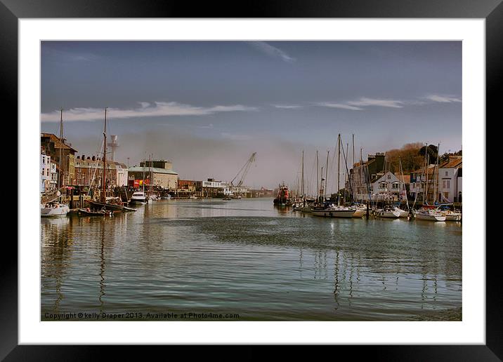Misty Weymouth Harbour Framed Mounted Print by kelly Draper