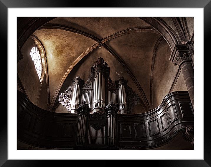 the church organ Framed Mounted Print by Jo Beerens