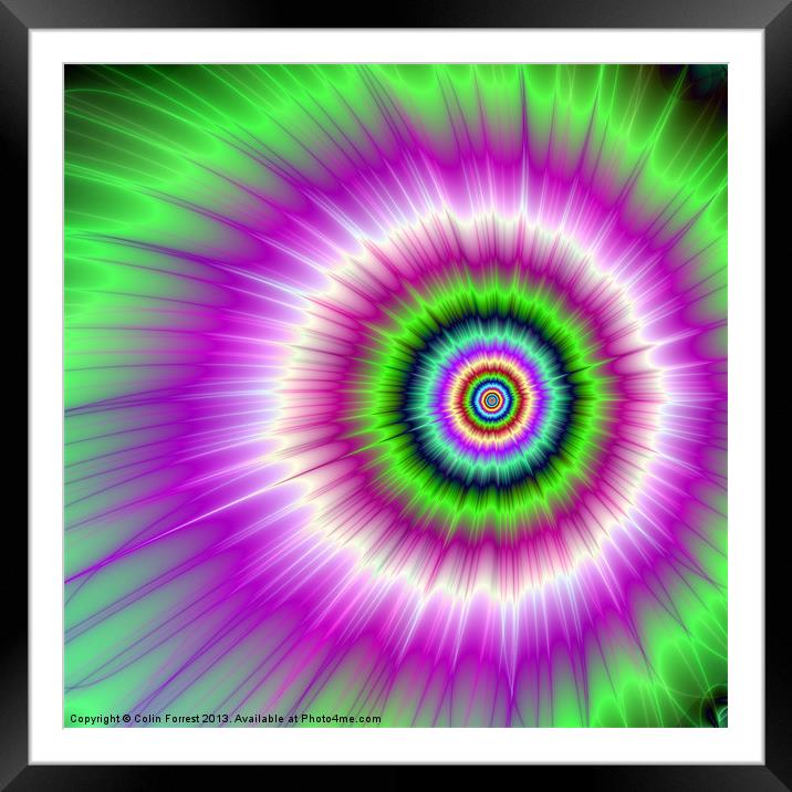 Color Explosion in Pink and Green Framed Mounted Print by Colin Forrest