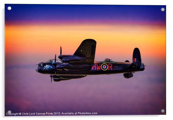 Lancaster at Dawn Acrylic by Chris Lord