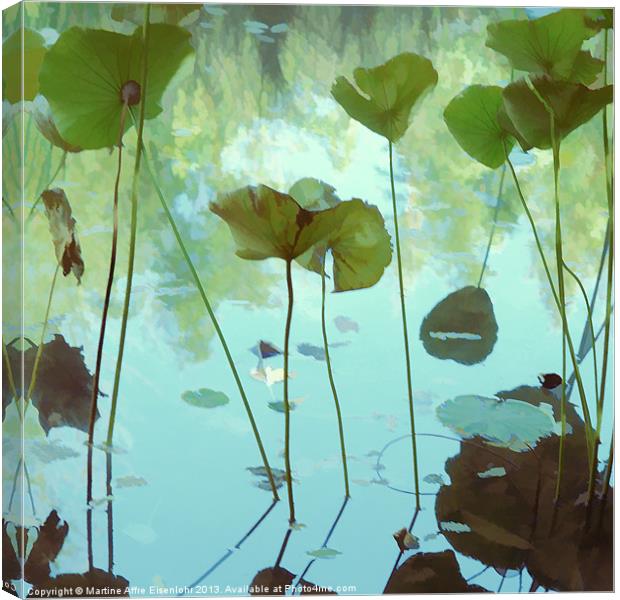 The Lotus pond Canvas Print by Martine Affre Eisenlohr
