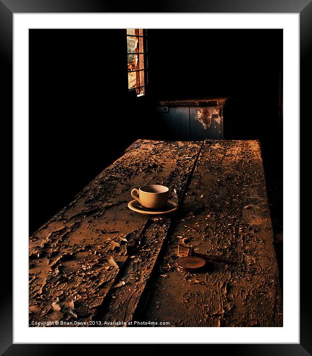old cup old table Framed Mounted Print by Brian O'Dwyer