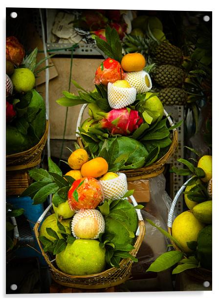 Vietnam Market Stall Acrylic by Mark Llewellyn
