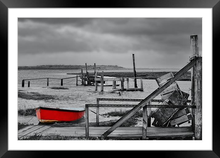 The red rowing boat! Framed Mounted Print by Gary Pearson