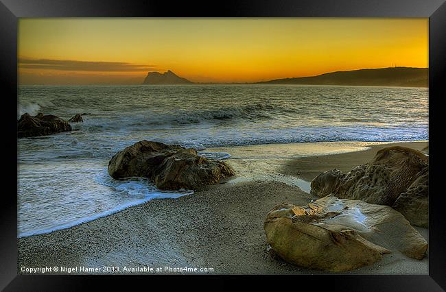 Gibraltar Sunset Framed Print by Wight Landscapes