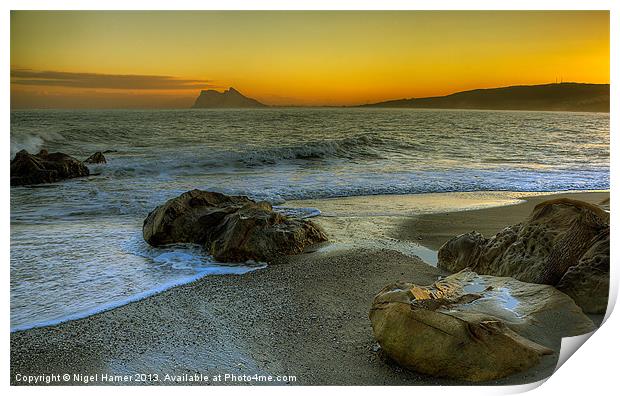 Gibraltar Sunset Print by Wight Landscapes