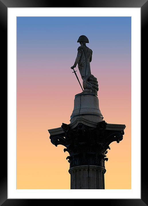 Nelsons Column Framed Mounted Print by David Tyrer