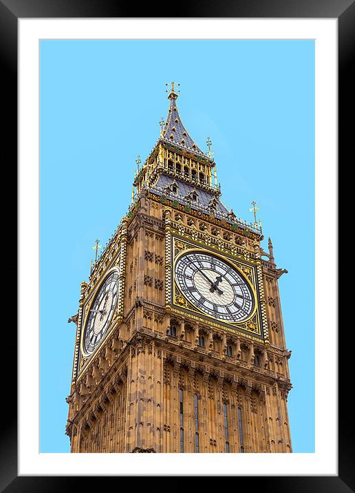 Big Ben Framed Mounted Print by David Tyrer