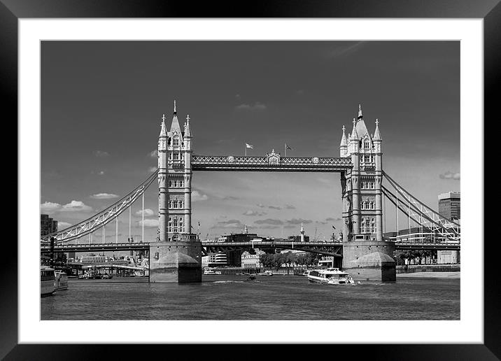 London Bridge Framed Mounted Print by David Tyrer
