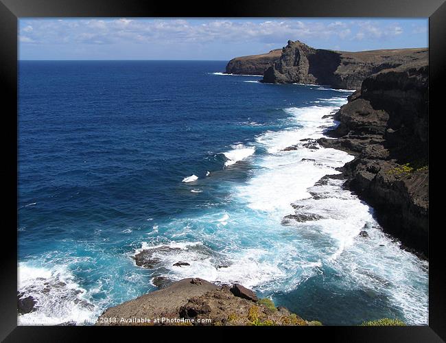 Volcanic coast Framed Print by Lee Mullins