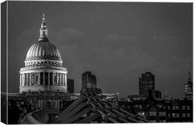 Illuminated St. Paul's Cathedral: A Night's Marvel Canvas Print by David Tyrer