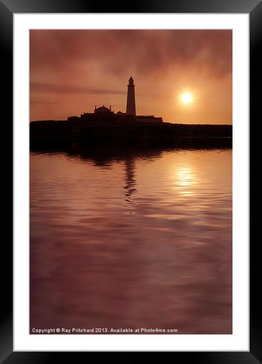 St Marys Lighthouse Framed Mounted Print by Ray Pritchard