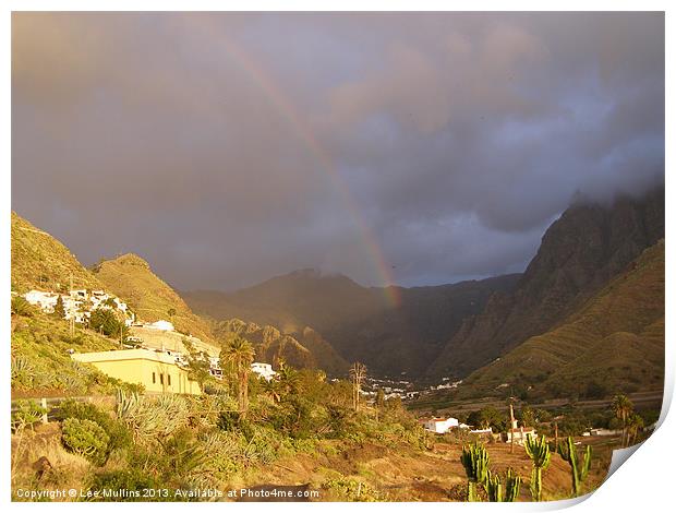 Rainbow over the valley Print by Lee Mullins