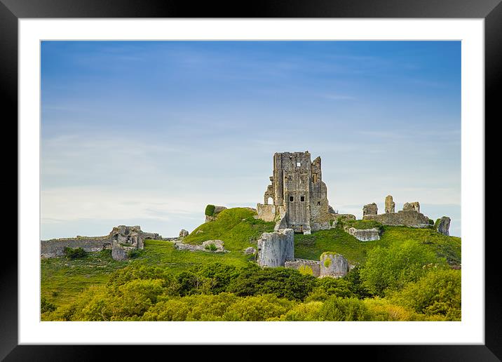 Ancient Enigma of Corfe Castle Framed Mounted Print by David Tyrer