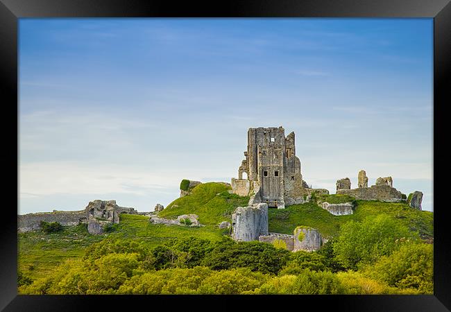 Ancient Enigma of Corfe Castle Framed Print by David Tyrer