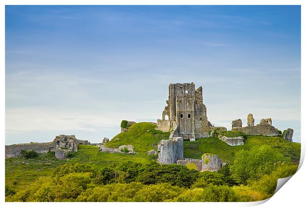 Ancient Enigma of Corfe Castle Print by David Tyrer
