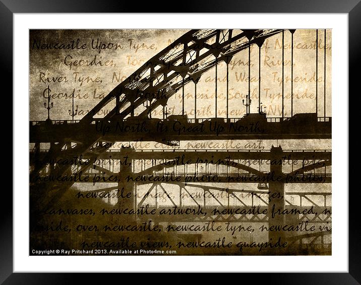 Newcastle Keywords Framed Mounted Print by Ray Pritchard