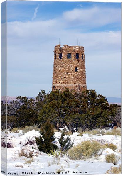 Snow around the watch tower Canvas Print by Lee Mullins