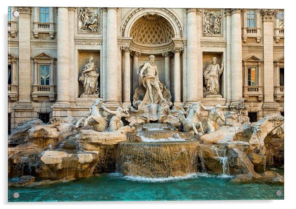 Trevi Fountain Acrylic by David Tyrer