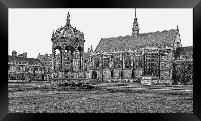 Cambridge University in mono Framed Print by Robin East