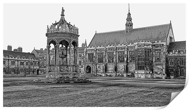 Cambridge University in mono Print by Robin East