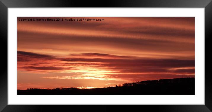 Sunrise over Cardenden woods Framed Mounted Print by George Bruce
