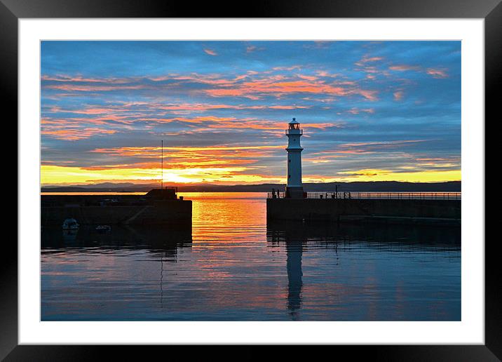 Sunset Lighthouse Framed Mounted Print by Shaun Cope