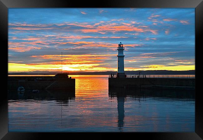 Sunset Lighthouse Framed Print by Shaun Cope