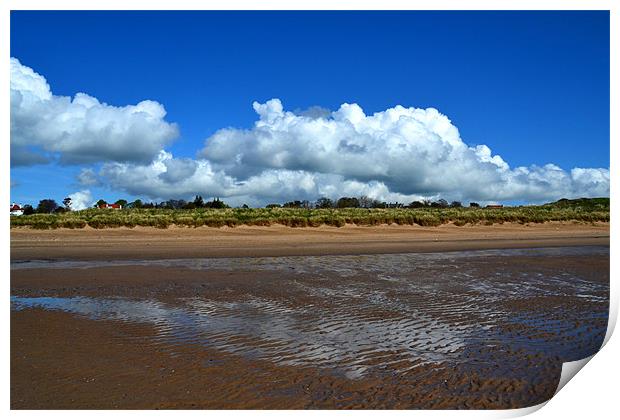 Beach Cloud Reflection Print by Shaun Cope