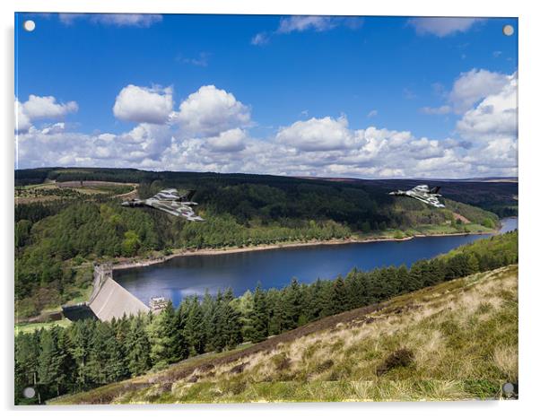 Vulcan Bombers over Derwent Dam Acrylic by Oxon Images