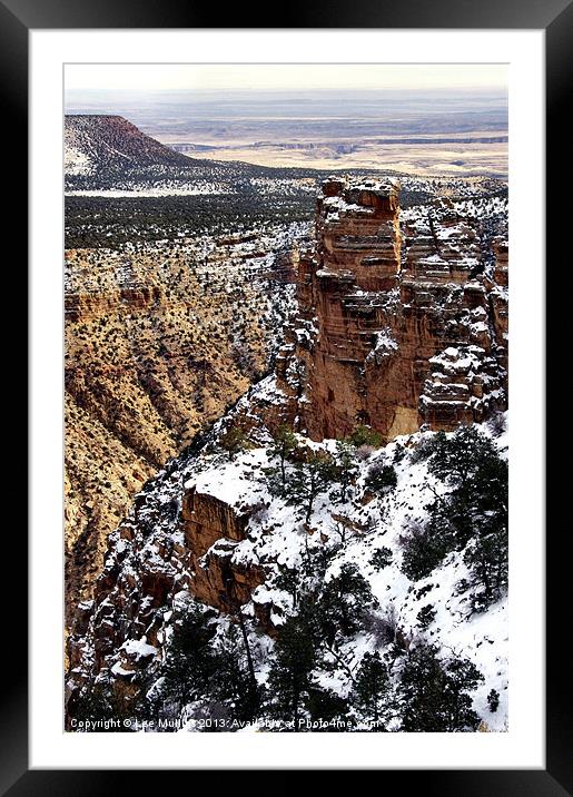Snowy ledges Framed Mounted Print by Lee Mullins