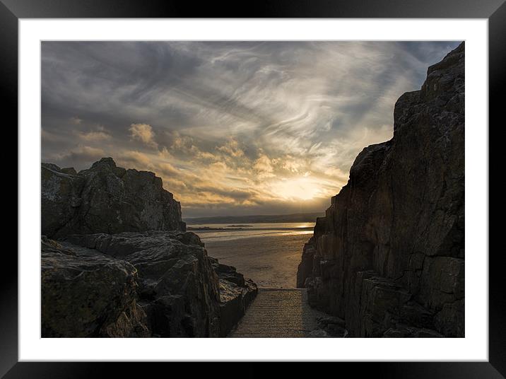 Between A Rock and A Sunset Framed Mounted Print by C.C Photography