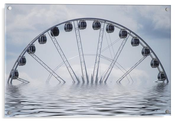 Water Wheel Acrylic by Karen Martin