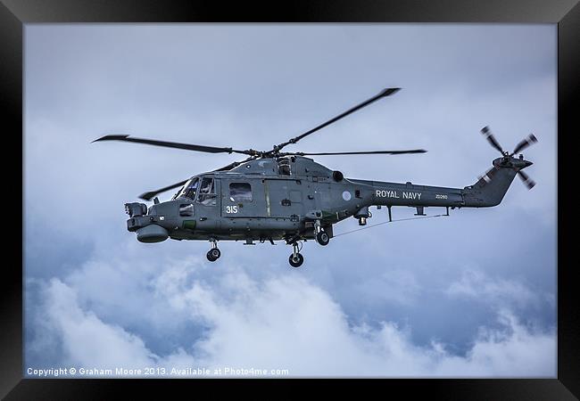 Lynx helicopter Framed Print by Graham Moore