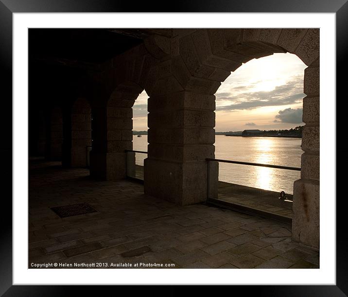 Tamar Estuary Sunset Framed Mounted Print by Helen Northcott