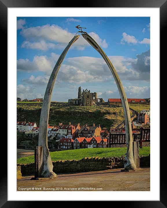 Whitby whale bone arch and abbey Framed Mounted Print by Mark Bunning